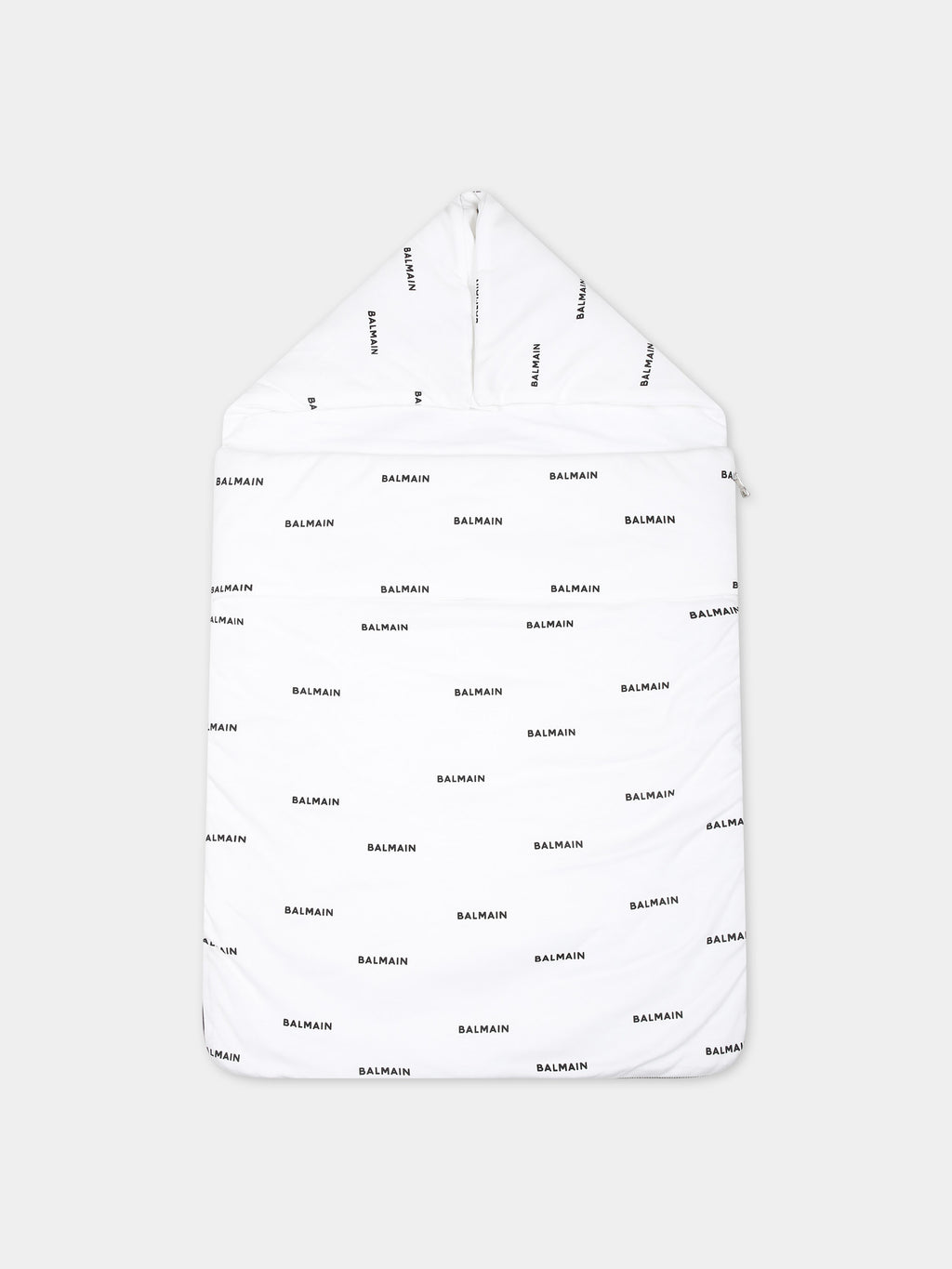 White sleeping bag for babykids with all-over logo